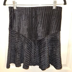 Free People Black Textured Mini Skirt